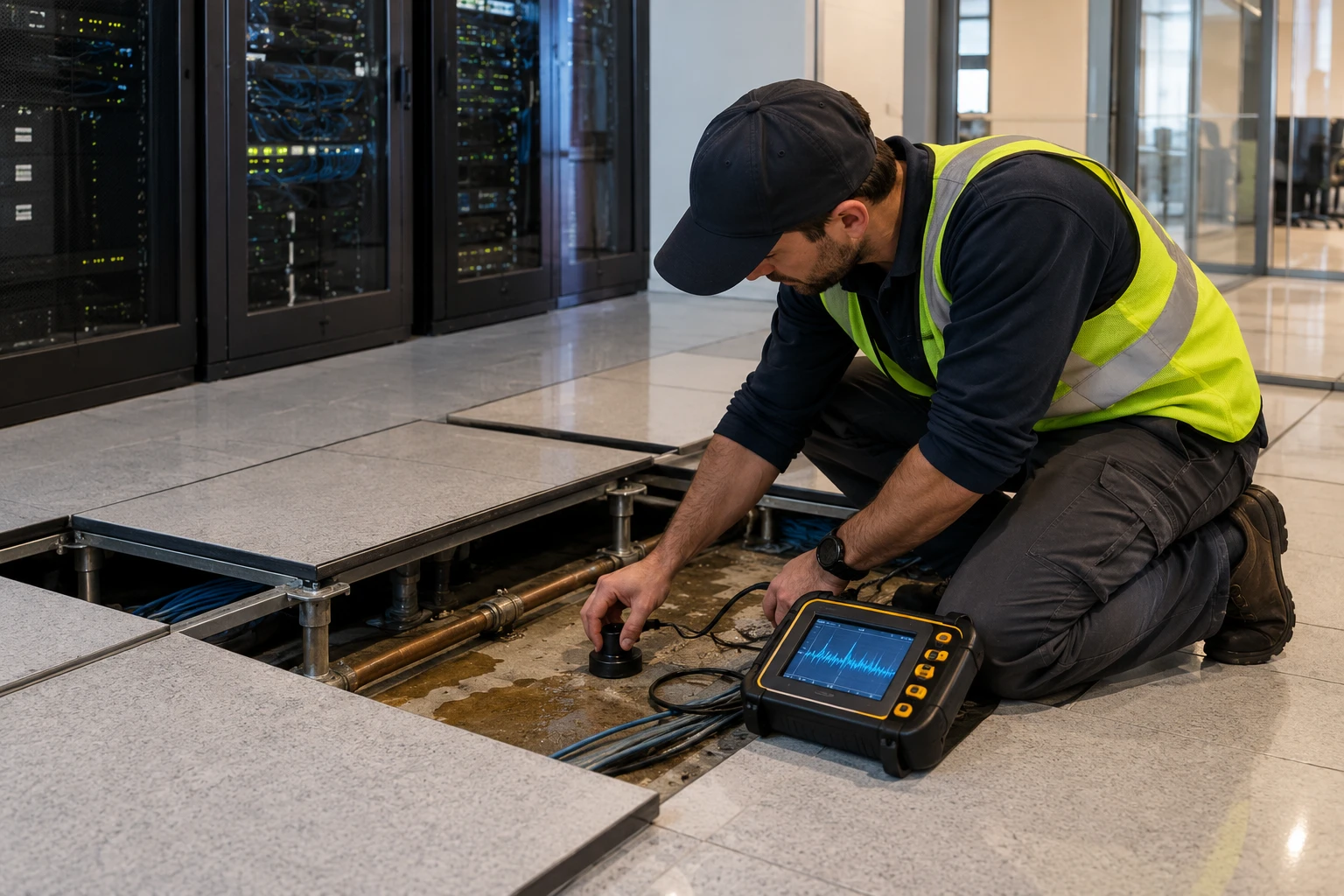 Water leak detection behind walls